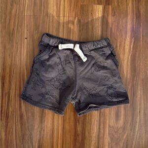 Set of 2. Red shark shirt and Gray Dinosaur Print boys Shorts 24 months